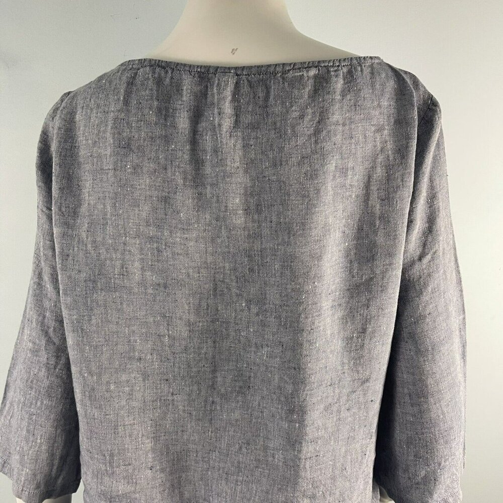 Nuthatch Linen Tunic 3/4 Sleeves Popover Shirt Top Lagenlook Size Small - Picture 7 of 12